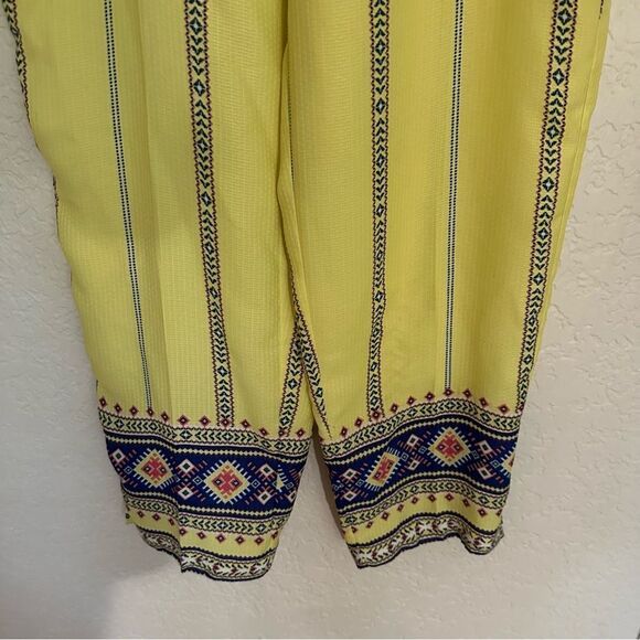 Soft Surroundings Laguna Boho Bohemian Crop Pants Yellow Women’s‎ Size Large - Picture 9 of 11